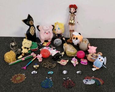 Mixed Anime & Pop Culture Collectibles &ndash; Plushies, Figures, Keychains, ~27+ Pieces, Pok&eacute;mon, Final Fantasy