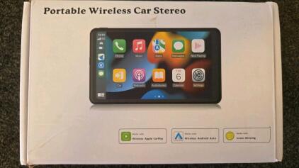 7" Portable Wireless Car Stereo with Apple CarPlay, Android Auto, and Backup Camera
