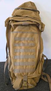 Large Tactical MOLLE Backpack - Coyote Brown, 45-55L, Padded Straps, Hip Belt, Buckle & Zipper