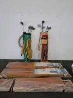 Inhaus Solido Visions Laminate Flooring, 9mm Thick, 4-Sided Bevel, Megaloc Installation, golf clubs. ( Shelf G)