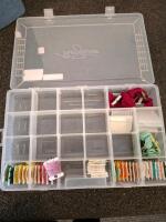 Large Bulk Sewing & Craft Lot: 5 Bins Fabric, 100+ Floss, 40+ Threads, Patterns, Notions, Storage - 4