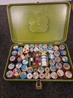 Large Bulk Sewing & Craft Lot: 5 Bins Fabric, 100+ Floss, 40+ Threads, Patterns, Notions, Storage - 11