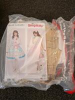 Large Bulk Sewing & Craft Lot: 5 Bins Fabric, 100+ Floss, 40+ Threads, Patterns, Notions, Storage - 12