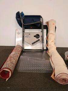 Timber Ridge Folding Chair, 2 Area Rugs, 2 Floor Mats, Folding Table &ndash; Multi-Item Lot ( shelf J)
