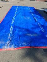 Construction Lot: 22'x11' Tarp, 6 Orange Traffic Cones, 2 Styrofoam Coolers, Used Condition - 4