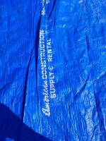 Construction Lot: 22'x11' Tarp, 6 Orange Traffic Cones, 2 Styrofoam Coolers, Used Condition - 5