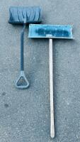 Assorted Outdoor Tools: 2 Leaf Rakes, 2 Snow Shovels, Pitchfork & 3x5 ft Chain Link Gate - 4