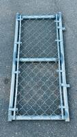 Assorted Outdoor Tools: 2 Leaf Rakes, 2 Snow Shovels, Pitchfork & 3x5 ft Chain Link Gate - 7