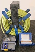 Air Tool Lot &ndash; Hose Reel with 50 ft Hose, 2 Die Grinders, 2 Spray Guns, Kobalt Bit Kit - 3