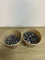 .38/.357 Caliber Semi-Wadcutter Lead Bullets, Approx. 50-70 Count, 44 Caliber Cast Lead Bullets, 0.430" Diameter, Round Nose, Approx. 25 Ct, Hand Cast, Lubed
