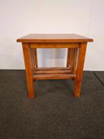 Mission Style Solid Wood End Tables Pair, 22" x 22" x 24", Brown Finish - 4
