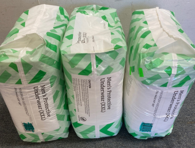 (3) Packs of Mens Protective Underwear (Size XXL)
