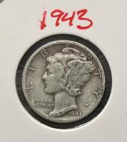 1943-D Mercury Dime Pair, 90% Silver, Denver Mint, WWII Era, Circulated Condition - 2