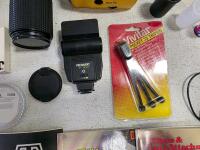 Working Minolta SR-T 101 35mm SLR Kit w/ MC Rokkor 58mm f/1.4 Lens, Flash, Manuals, Case, Accessories - 6