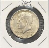 1964 Kennedy Half Dollar, 90% Silver, Circulated, U.S. Coin, 12.50g, 30.61mm
