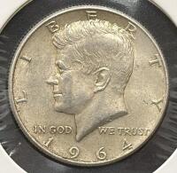 1964 Kennedy Half Dollar, 90% Silver, Circulated, U.S. Coin, 12.50g, 30.61mm - 3