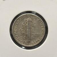 1941-D and 1942-S Mercury Dimes, 90% Silver, Adolph Weinman Design, Circulated - 3