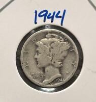1944 & 1945 Mercury Dimes &ndash; 90% Silver, Liberty Head, Circulated, Set of 2 US Coins - 2