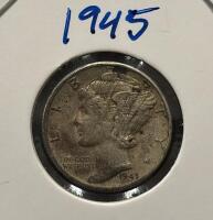 1944 & 1945 Mercury Dimes &ndash; 90% Silver, Liberty Head, Circulated, Set of 2 US Coins - 4