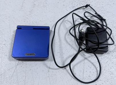 Nintendo Game Boy Advance SP Blue AGS-001 Handheld Console with Charger, Front-lit Screen