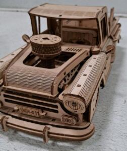 UGEARS UGR-011 Mechanical Truck Model Assembled, Laser-Cut Wood, Moving Parts