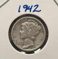1942 & 1943 Mercury Dimes, 90% Silver, Philadelphia Mint - 2