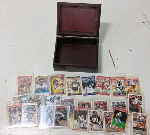 1990 Football Card Lot &ndash; Score, Topps, Pro Set, Montana, Sanders, Sharpe, HOF Rookies, Box