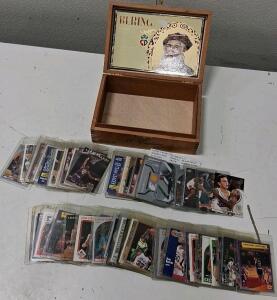 Lot of 40+ Basketball Cards: Shaquille O&rsquo;Neal, Jason Kidd Rookies, Jersey Cards, in Cigar Box
