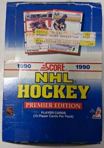 1990 Score NHL Hockey Premier Edition Box &ndash; Mark Messier, Modano, Rookie Cards, 36 Packs