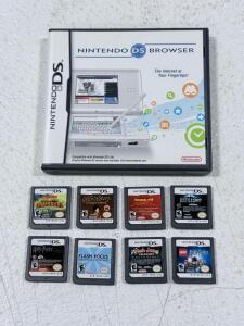 Nintendo DS Game Lot (9 Carts), Browser w/ Memory Pak, LEGO HP, Battleship, Flash Focus, More