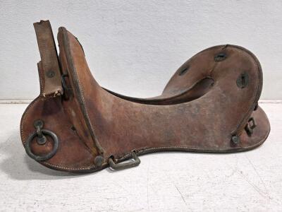Antique McClellan Cavalry Saddle Tree&mdash;Leather Covered, Iron Hardware, Civil War/Indian Wars Era