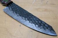 Custom Handmade Chef Knife &ndash; 6" Hammered Blade, Full Tang, Multicolor Micarta Handle - 2