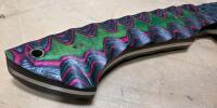 Custom Handmade Chef Knife &ndash; 6" Hammered Blade, Full Tang, Multicolor Micarta Handle - 4