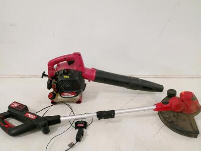 Hyper Tough 20V Cordless Trimmer & HT26-145B 2-Cycle Leaf Blower Set w/Battery & Charger