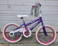 Huffy Sea Star 18" Kids' Bike, Purple, Single Speed, Coaster Brake, Training Wheels