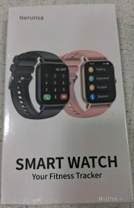 Nerunsa Smart Watch Fitness Tracker, 1.69" Touchscreen, Creamy White, Heart Rate, IP68
