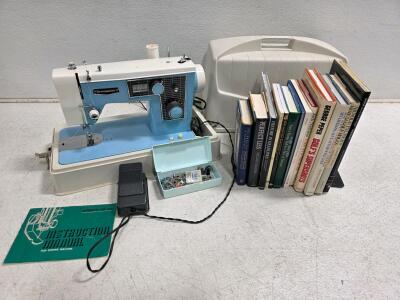 Working Vintage Dressmaker 290F Mechanical Sewing Machine with Accessories and Manual