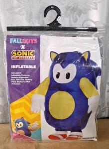 (1) Spirit Halloween Kids Sonic The Hedgehog Inflatable Costume By Fall Guys