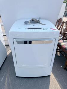 LG Electric Clothes Dryer, 7.4 cu. ft., White, Electronic Controls, ENERGY STAR Certified