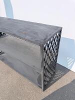Custom Metal Console Shelf, Black, 3-Tier, Lattice Sides, 60"x16"x32", Welded Steel - 2