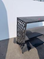 Custom Metal Console Shelf, Black, 3-Tier, Lattice Sides, 60"x16"x32", Welded Steel - 3