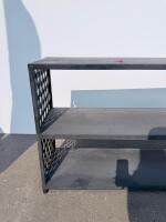 Custom Metal Console Shelf, Black, 3-Tier, Lattice Sides, 60"x16"x32", Welded Steel - 4