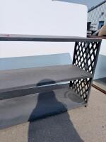 Custom Metal Console Shelf, Black, 3-Tier, Lattice Sides, 60"x16"x32", Welded Steel - 5