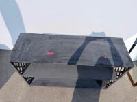 Custom Metal Console Shelf, Black, 3-Tier, Lattice Sides, 60"x16"x32", Welded Steel - 6