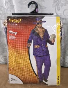 (1) Spirit Halloween Adult Pimp Costume, Plus Size / XXL