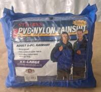 (1) Stearns 2-Piece Adult PVC/Nylon Rainsuit, XXL & (2) Stearns 2-Piece Adult PVC Rainsuits, Both XL - 2