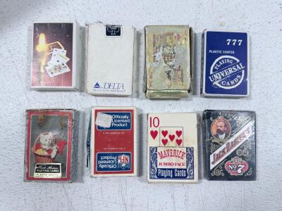 Vintage Mixed Playing Cards Lot &ndash; Maverick, Jack Daniel's, NFL, Delta, 8 Decks, Some Sealed