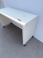 White Rectangular Office Desk on Casters, 47x23x29 in, Laminate, Modesty Panel - 2