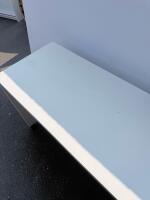 White Rectangular Office Desk on Casters, 47x23x29 in, Laminate, Modesty Panel - 8