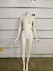 Full-Body Headless Female Mannequin, Standing Pose, White Matte Finish